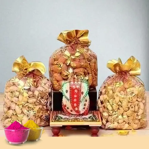 Diwali dry fruits gift pack/Diwali dry fruit gift box for  employees/corporates-50gms almonds+50gms cashew+50gms walnuts+50 gms  raisins+gel filled glass candle+rangoli colours+Diwali Greeting card :  Amazon.in: Grocery & Gourmet Foods