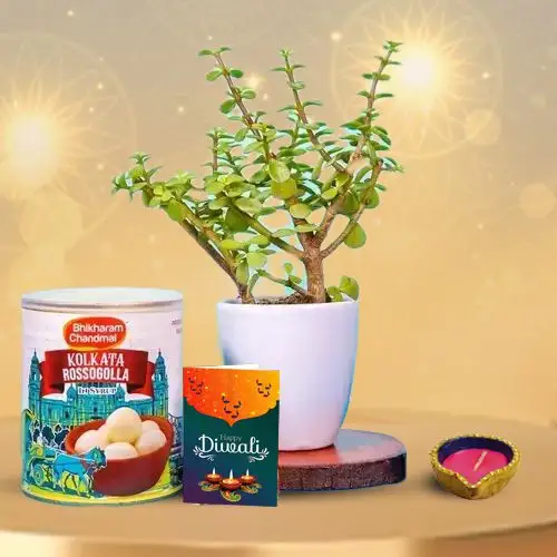 Personalized 4 Pcs Combo Diwali Hmper | Dryfruit Almond, Hand Buddha,candle