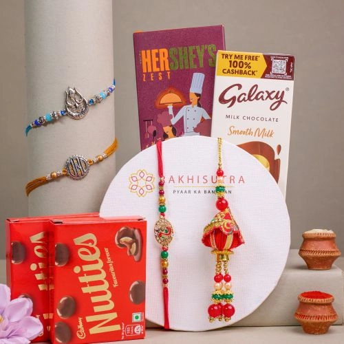 Traditional Family Rakhi Set N Chocolate Galore