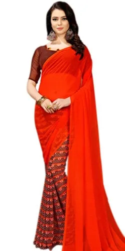 Dazzling Art Chiffon Designer Saree in Red