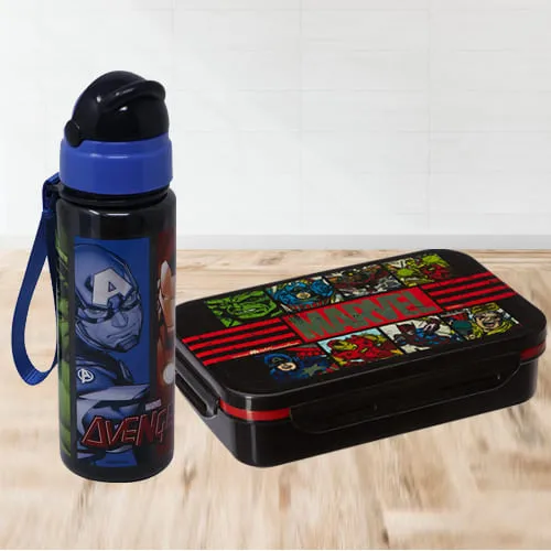 Alluring Avengers Tiffin Box n Sipper Bottle Combo